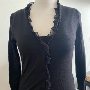 VTG J. Crew Merino Wool Black  Sweater size Medium